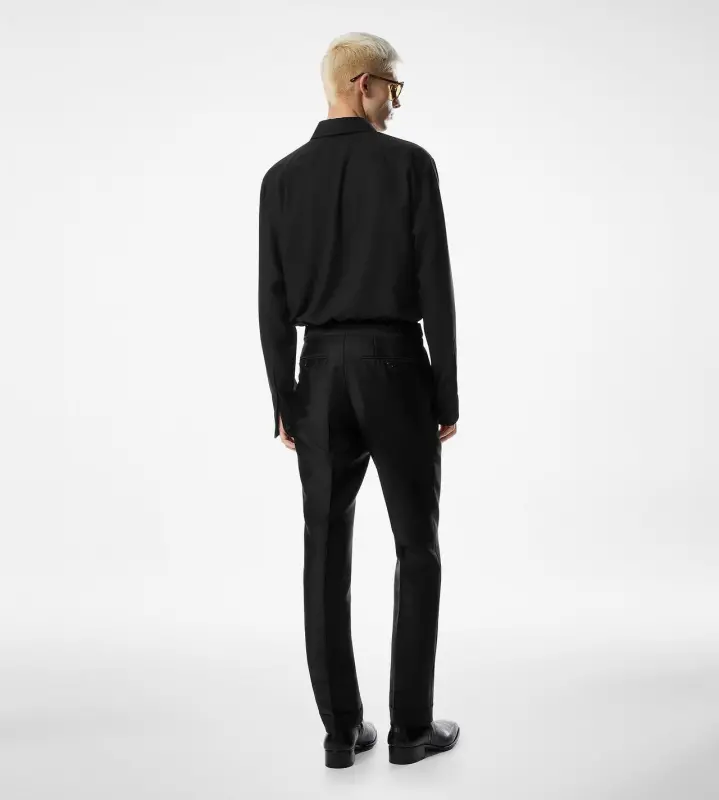 COTTON CASHMERE FLUID FIT SHIRT BLACK online